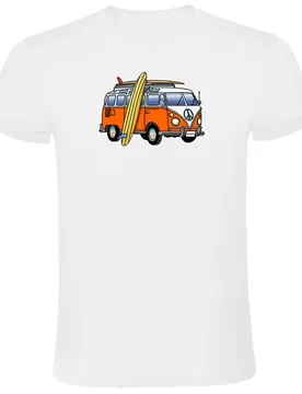 T-shirt à Manches Courtes Hippie Van Surf White L