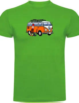 T-shirt à Manches Courtes Hippie Van Ski Green 3XL