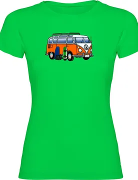 T-shirt à Manches Courtes Hippie Van Wakeboard Light Green M