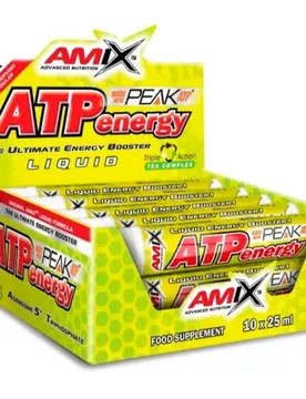 Scatola Di Bevanda Energetica Monodose Atp Vials Limone 25ml 10 Unità Yellow