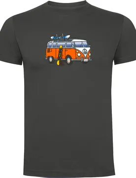 T-shirt à Manches Courtes Hippie Van Snowboard Dark Grey XL