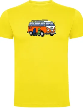 T-shirt à Manches Courtes Hippie Van Wakeboard Yellow M