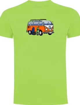 T-shirt à Manches Courtes Hippie Van Wakeboard Light Green 3XL
