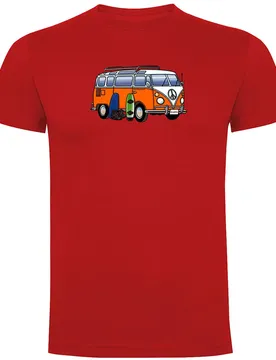 T-shirt à Manches Courtes Hippie Van Wakeboard Red 2XL