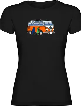 T-shirt à Manches Courtes Hippie Van Wakeboard Black S