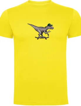 T-shirt à Manches Courtes Dino Skate Yellow 2XL