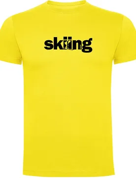 T-shirt à Manches Courtes Word Skiing Yellow L