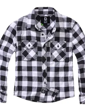 Chemise à Manches Longues Check White / Black 134-140 cm Garçon,Fille