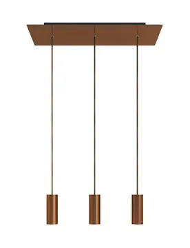 Cables Suspension Luminaire Rectangular Rose-one Xxl Tub E14 3 Falls With Bulbs Satin Copper One Size