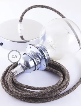 Cables Lampe Suspendue Pendel Pour Abat-jour Rn04 1 M Brown / Chrome Plated One Size