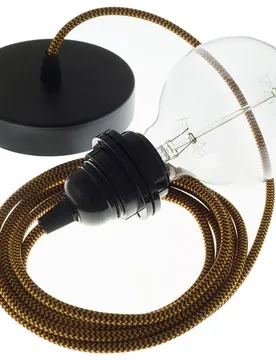 Cables Lampe Suspendue Pendel Pour Abat-jour Rz23 Zigzag 50 Cm Gold / Burgundy / Black One Size