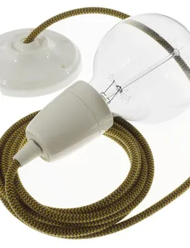 Cables Suspension Luminaire Rz27 Zigzag 1 M Golden Honey / Anthracite / White One Size
