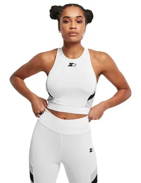 T-shirt Sans Manches Sports Cropped White / Black M