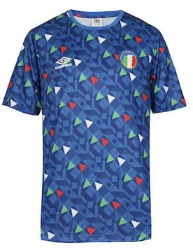 T-shirt à Manches Courtes Italy All Over Print World Cup Regal Blue S Homme