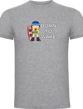 T-shirt à Manches Courtes Born To Wake Heather Grey S