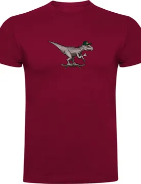 T-shirt à Manches Courtes Dino Skate Dark Red L