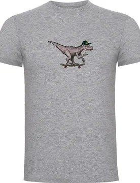 T-shirt à Manches Courtes Dino Skate Heather Grey XL