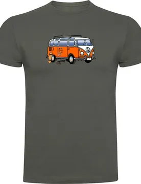 T-shirt à Manches Courtes Hippie Van Skate Dark Army Green S