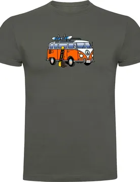 T-shirt à Manches Courtes Hippie Van Snowboard Dark Army Green 3XL