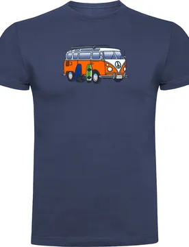 T-shirt à Manches Courtes Hippie Van Wakeboard Denim Blue XL