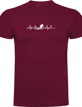 T-shirt à Manches Courtes Skiing Heartbeat Dark Red M