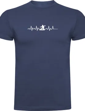 T-shirt à Manches Courtes Snowboarding Heartbeat Denim Blue 3XL