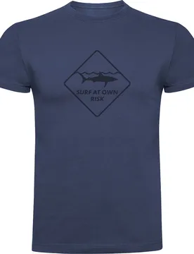 T-shirt à Manches Courtes Surf At Own Risk Denim Blue XL
