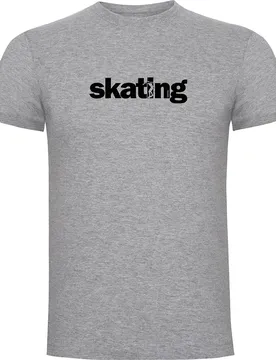 T-shirt à Manches Courtes Word Skating Heather Grey L