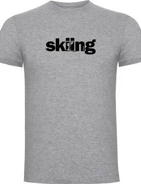 T-shirt à Manches Courtes Word Skiing Heather Grey M