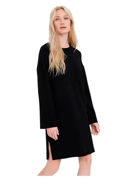 Robe Courte à Manches Longues Gold Needle Wide Black XS