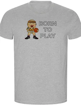 T-shirt à Manches Courtes Born To Play Basketball Eco Heather Grey 2XL