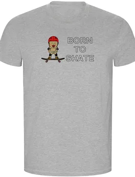 T-shirt à Manches Courtes Born To Skate Eco Heather Grey 3XL