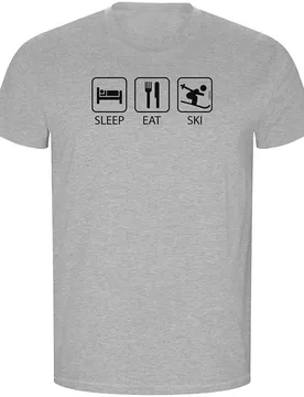 T-shirt à Manches Courtes Sleep Eat And Ski Eco Heather Grey XL