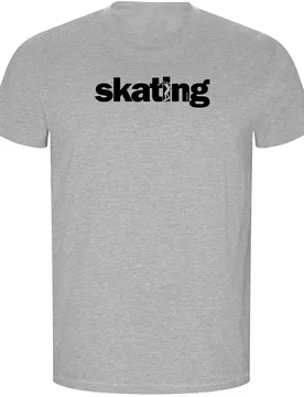 T-shirt à Manches Courtes Word Skating Eco Heather Grey L