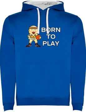 Sweat à Capuche Born To Play Basketball Two-colour Royal Blue / White M