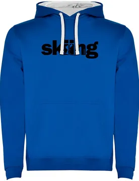 Sweat à Capuche Word Skiing Two-colour Royal Blue / White 3XL