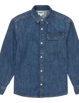 Chemise à Manches Longues 1037946 Pocket Denim Blue Denim 164 cm Garçon