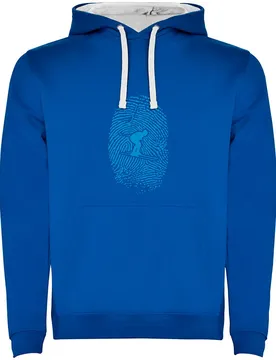 Sweat à Capuche Skier Fingerprint Two-colour Royal Blue / White M