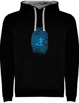 Sweat à Capuche Snowboarder Fingerprint Two-colour Black / Grey L