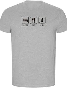 T-shirt à Manches Courtes Surf Sleep Eat And Surf Eco Heather Grey L