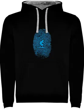 Sweat à Capuche Surfer Fingerprint Two-colour Black / Grey L