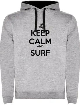 Sweat à Capuche Surf Keep Calm And Surf Two-colour Heather Grey / Black M