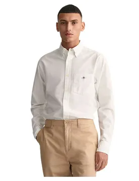 Chemise à Manches Longues Oxford Regular Fit White S