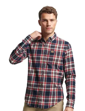 Chemise à Manches Longues Cotton Lumberjack Kansas Check Navy S