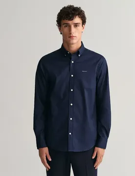 Chemise à Manches Longues Reg Pinpoint Oxford Marine M