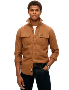 Chemise à Manches Longues Flannel Workwear Sandstone Brown S