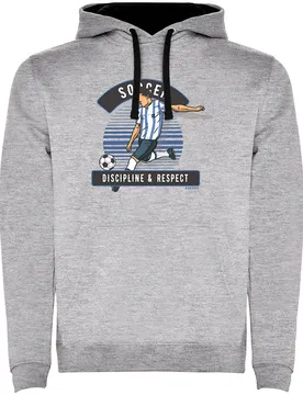 Sweat à Capuche Soccer Discipline Two-colour Heather Grey / Black XL Homme