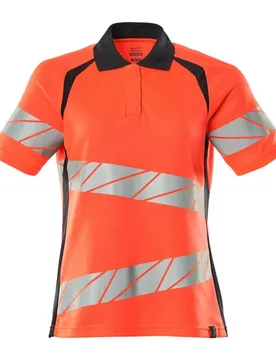 Polo à Manches Courtes Accelerate Safe 19093 Hi-Vis Red / Dark Navy XS