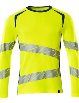 Polo à Manches Longues Accelerate Safe 19081 Hi-Vis Yellow / Dark Petroleum XL