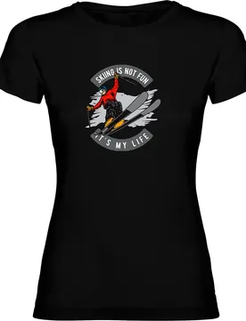 T-shirt à Manches Courtes Skiing Is Not Fun Black M